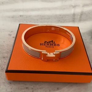 [new with tag] Hermès clic H bracelet|color:marron glacé|size: GM